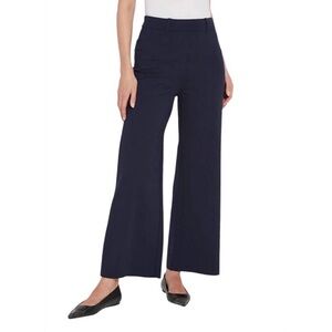 LYSSE erin hi waist wide leg ponte pants in navy-Medium. NWT